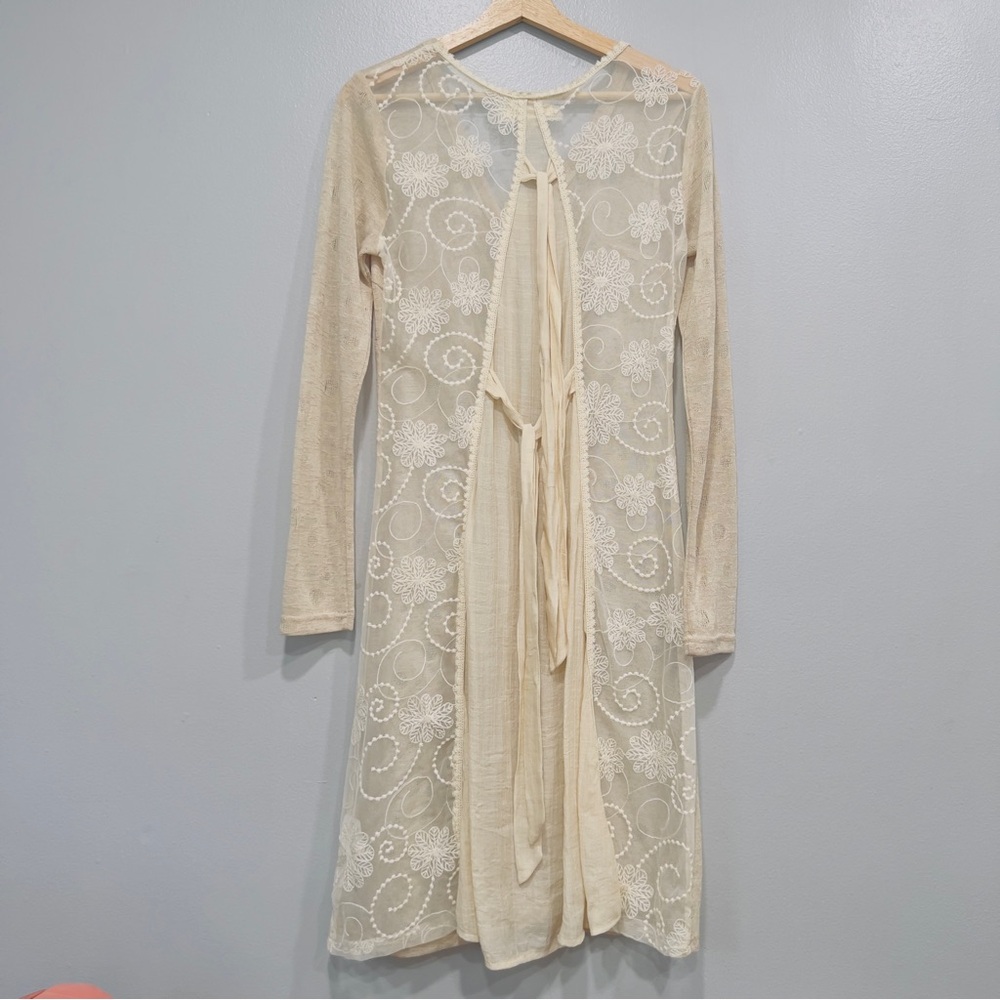 Vintage style long lace Cardigan size S cottagecore coquette boho chic‎